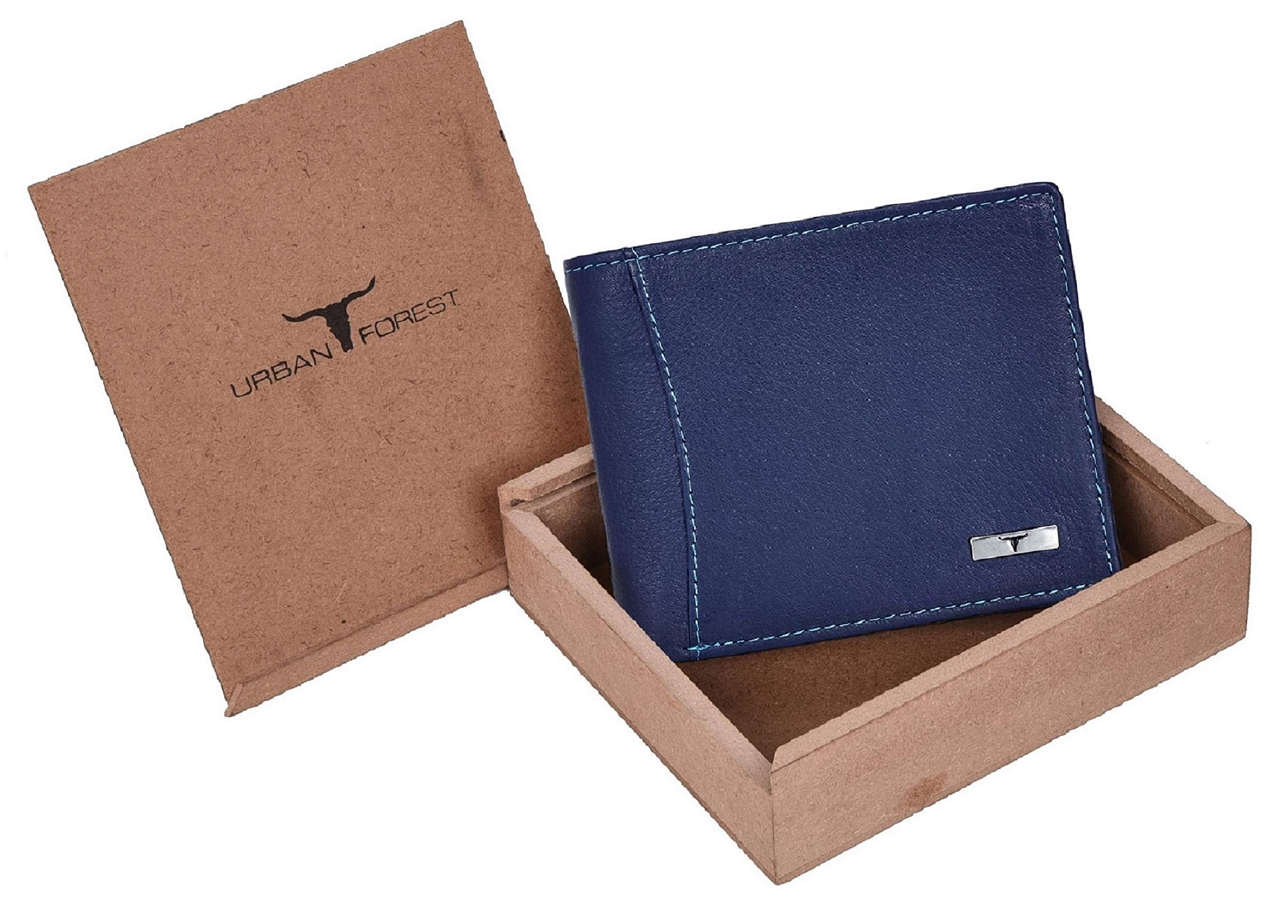 Urban Forest Oliver Black RFID Blocking Leather Wallet for Men - Packed in Premium Wooden Box for Festive Gifting